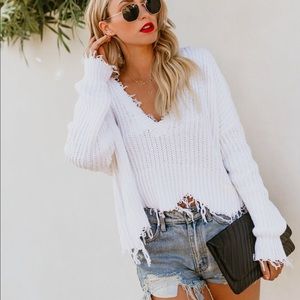 VICI Tainted Love Cotton Distressed Sweater